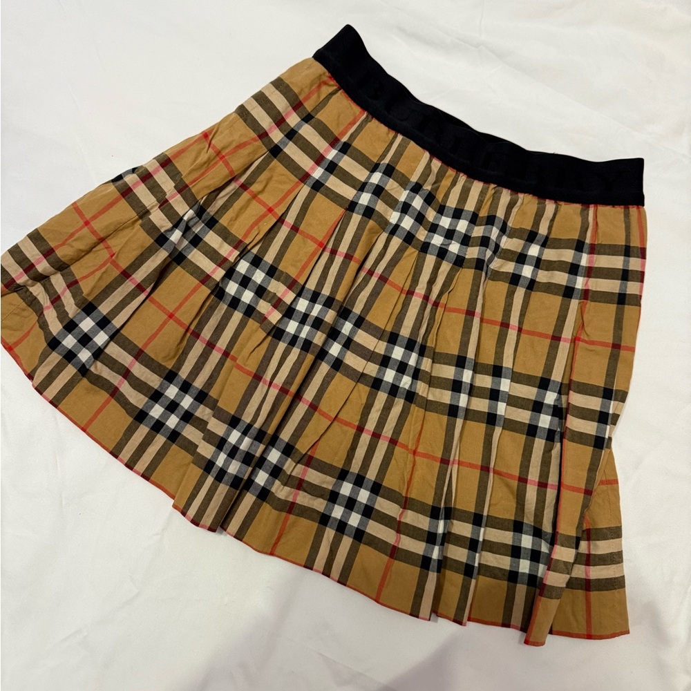 Burberry Kids Plaid Skirt with Black Waistband
